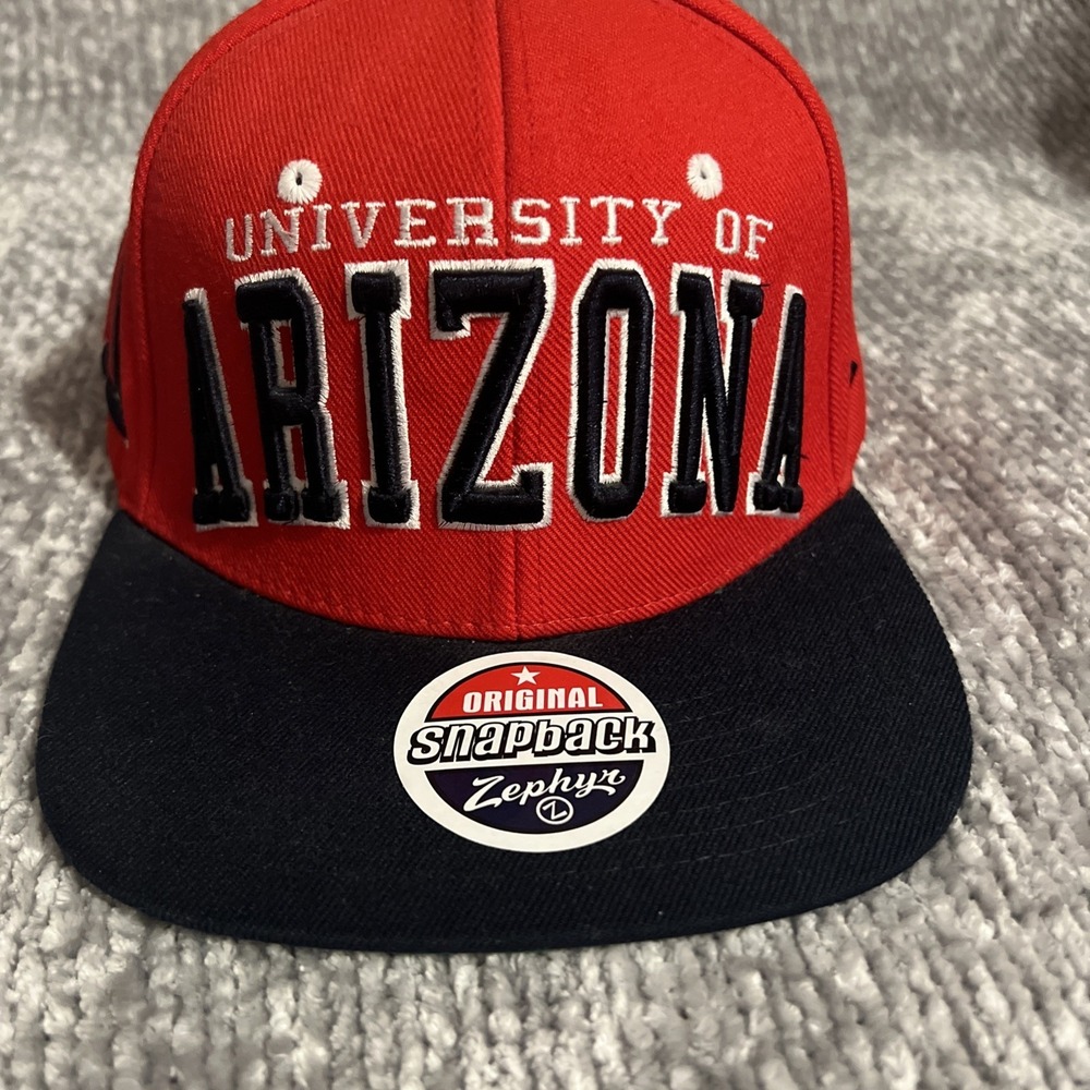 Rare Zephyr Arizona Embroidery Logo Hat Snapback Red NCAA College(h10)